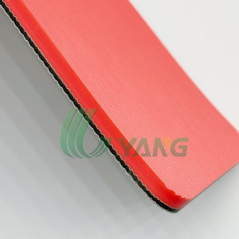 Red coated pvc belt